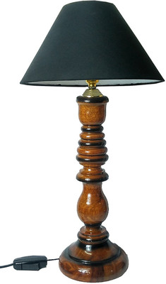 

Woodly Plain Black Table Lamp(32 cm, Black)