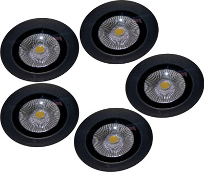 

EPSORI 16 Watt Round Water Proof White Anox Led Flood Light set of 5 Night Lamp(10 cm, Black)