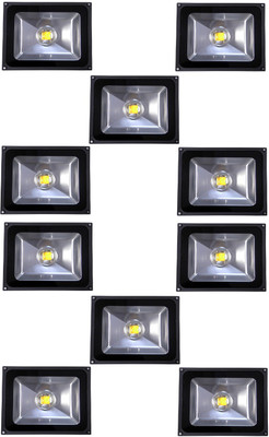 

EPSORI 50 Watt White Waterproof Bloom LED Flood Light - Set Of 10 Night Lamp(15 cm, Black)