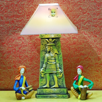 

Kalaplanet Handpainted Terracotta - Egyptian Guard Night Lamp(45 cm, Green)