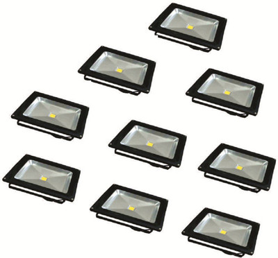 

EPSORI 30 Watt Square Water Proof White Anox Led Flood Light set of 9 Night Lamp(13 cm, Black)