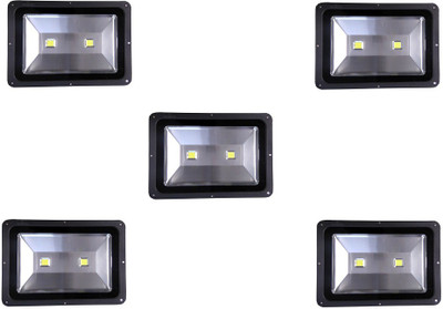 

EPSORI 100 Watt Square Water Proof White Anox Led Flood Light set of 5 Night Lamp(18 cm, Black)