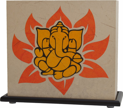 

Shady Ideas Lotus Ganesh LED Table Lamp(Beige, Orange)