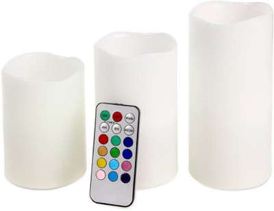 

H D Enterprise Flameless Remote Controlled Multicolor LED Tealight Candles Table Lamp(15 cm, Multicolor)