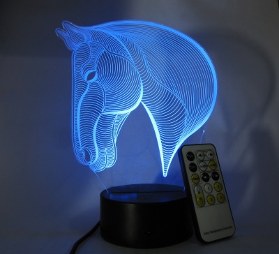 varna crafts Lampees Horse Head 3D Illusion Led Night Lamp(30 cm, Multicolor)