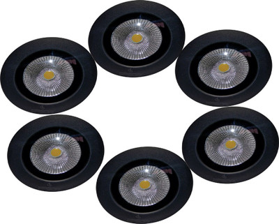 

EPSORI 16 Watt Round Water Proof White Anox Led Flood Light set of 6 Night Lamp(10 cm, Black)