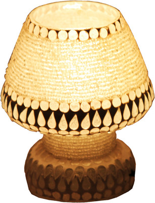 

Brahmz Mossiac HandCrafted Table Lamp(5.5 inch, White, Silver)