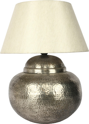 The Decor Mart Hammered Metal Table Lamp(43.18 cm, Silver)