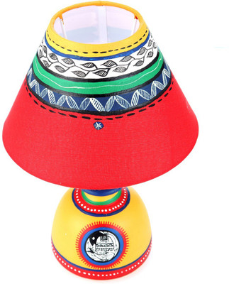 

Indikala Terracota with Cream Shade Table Lamp(26 cm, Multicolor)