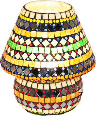 

Brahmz Mossiac HandCrafted Table Lamp(9 inch, Multicolor)
