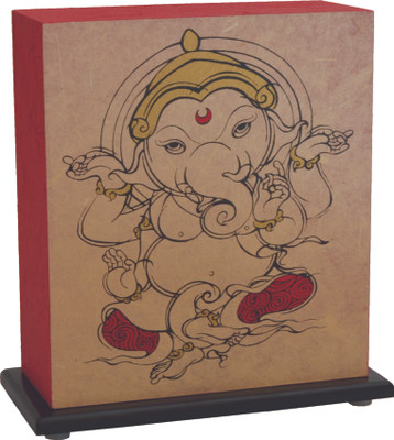 Shady Ideas Shubhan LED Table Lamp(Beige, Red)