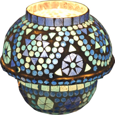

Brahmz BMZ-GLM-43 Table Lamp(7.5 inch, White, Blue)