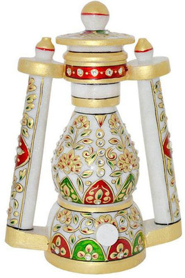 

KSC International Marvel Marble lantern Table Lamp(25 cm, White)