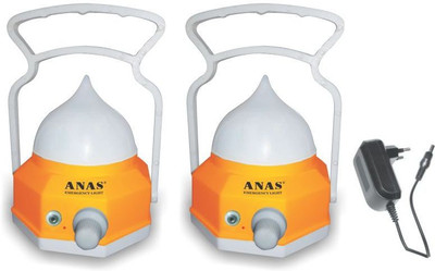 

ANAS 12 LED(set of 2) with charger Rechargeable Table Lamp(14 cm, Yellow, White)