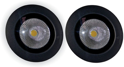 

EPSORI 16 Watt Round Water Proof White Anox Led Flood Light set of 2 Night Lamp(10 cm, Black)