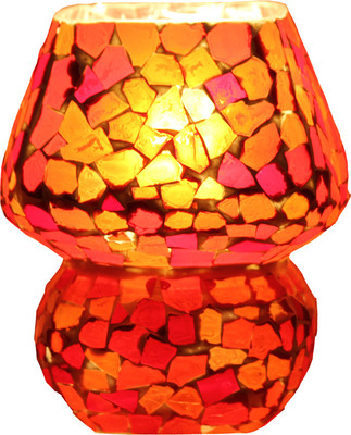 

Brahmz Mossiac HandCrafted Table Lamp(6.5 inch, Red)