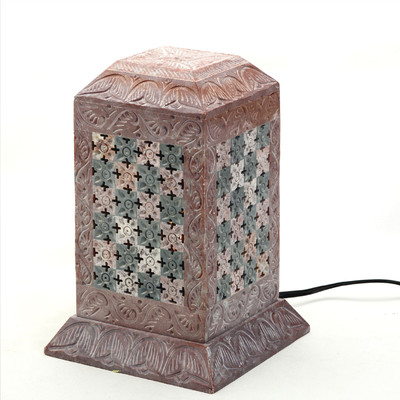 50% OFF on Aapno Rajasthan Pillar Shaped Stoneware Night Lamp Table Lamp(9 inch, Brown)