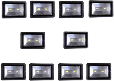 

EPSORI 100 Watt Square Water Proof White Anox Led Flood Light set of 10 Night Lamp(18 cm, Black)