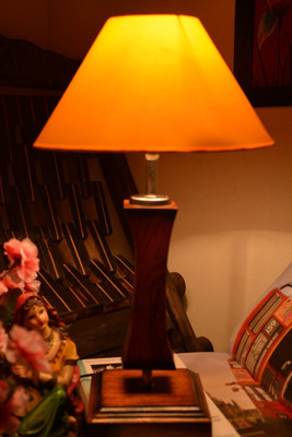 

Yashasvi Yashasvi Wooden Lamp With Yellow Shade Table Lamp(45 cm, Yellow)