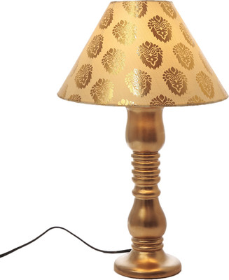 

STYLE HOME Wooden Base Table Lamp(42 cm, Gold)