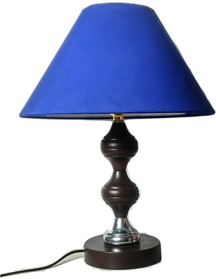 Woodly Plain Blue Table Lamp(32 cm, Blue)