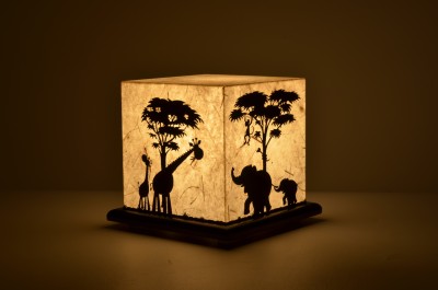 

Shady Ideas Jungle Mania LED Table Lamp(Beige, Black)