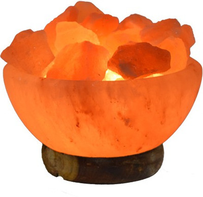 

Fortunate Thing Himalayan Rock Salt FireBowl Table Lamp(15 cm, Orange)