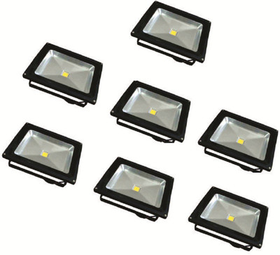 

EPSORI 30 Watt Square Water Proof White Anox Led Flood Light set of 7 Night Lamp(13 cm, Black)