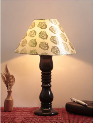 STYLE HOME Wooden Base Table Lamp(42 cm, Brown)