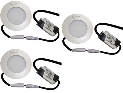 

EPSORI 4Watt 6500k White Round Indoor Cosiva Led Down Light Set of 3 Night Lamp(2.5 cm, White)