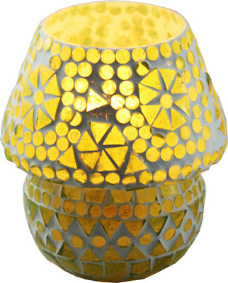 

Brahmz Mossiac HandCrafted Table Lamp(5.5 inch, White, Green)