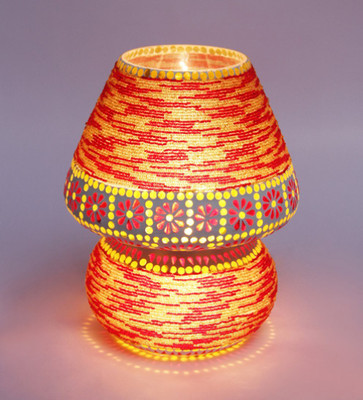 

The Brighter Side Sunflower mosaic Table Lamp(30 cm, Orange)