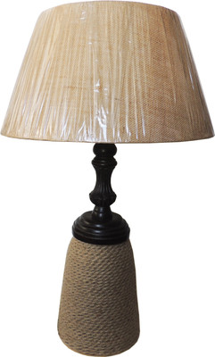 

The Decor Mart Jute & Wood Table Lamp(24 cm, Multicolor)