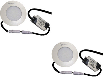 

EPSORI 4Watt 6500k White Round Indoor Cosiva Led Down Light Set of 2 Night Lamp(2.5 cm, White)