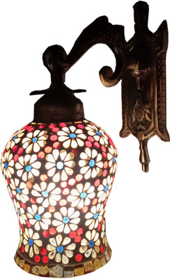71% OFF on Weldecor Antiua Brasso Floral Polka Dots Stars Night Lamp(30 cm, Multicolor)