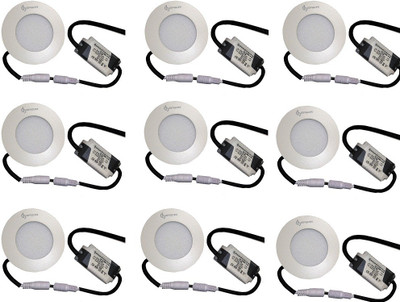 

EPSORI 4Watt 6500k White Round Indoor Cosiva Led Down Light Set of 9 Night Lamp(2.5 cm, White)