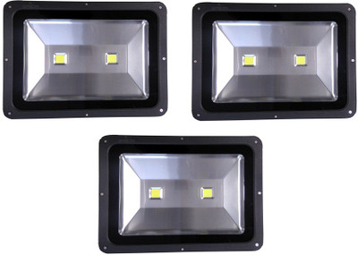 

EPSORI 100 Watt Square Water Proof White Anox Led Flood Light set of 3 Night Lamp(18 cm, Black)