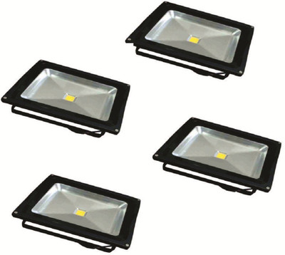 

EPSORI 30 Watt Square Water Proof White Anox Led Flood Light set of 4 Night Lamp(13 cm, Black)