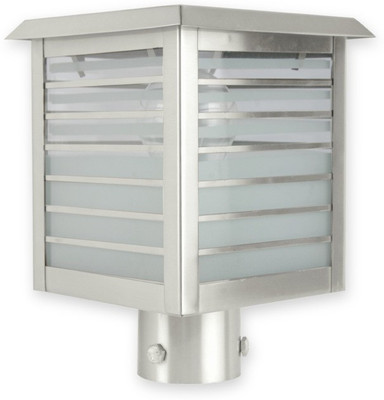 

Fos Lighting New Alpha Small Stainless Steel Gate Light Night Lamp(21.5 cm, Silver)