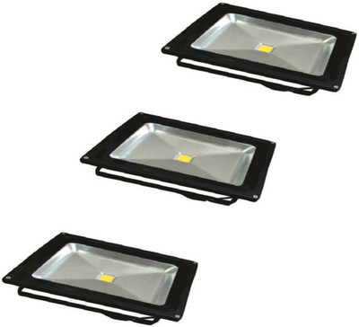 

EPSORI 30 Watt Square Water Proof White Anox Led Flood Light set of 3 Night Lamp(13 cm, Black)