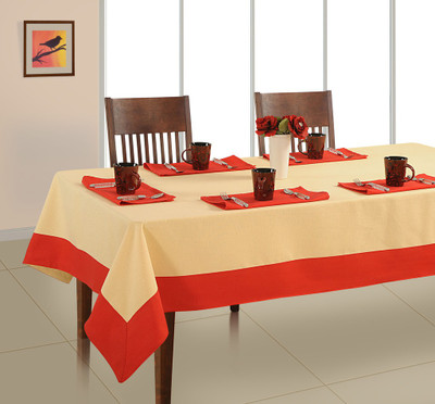 

Soumya Furnishings Beige, Orange Organic Cotton Table Linen Set(Pack of 7)