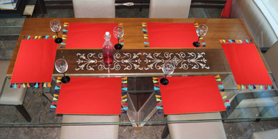 

Lushomes Red Table Linen Set(Pack of 6)