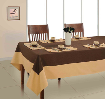 Soumya Furnishings Brown, Beige Organic Cotton Table Linen Set(Pack of 7), Beige;brown