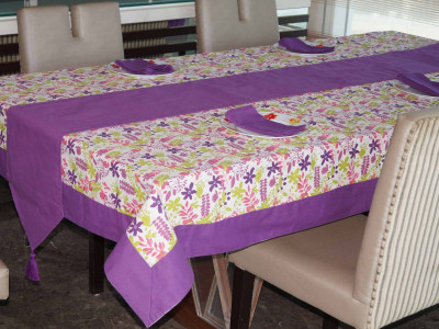 

Lushomes Purple Organic Cotton Table Linen Set(Pack of 8)