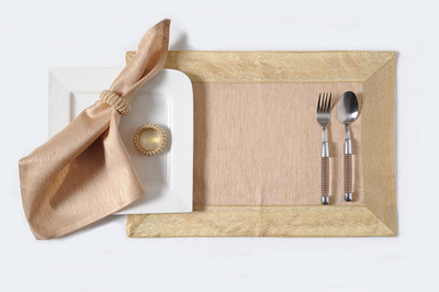 

Shahenaz Home Shop Beige Silk Table Linen Set(Pack of 18)
