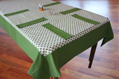 Dekor World Green Organic Cotton Table Linen Set(Pack of 5)