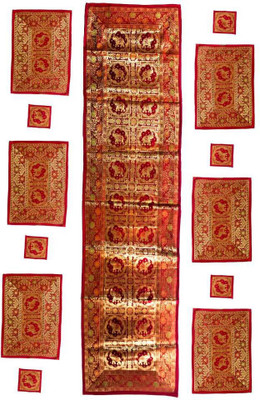 

Baba Handicraft Red Silk Table Linen Set(Pack of 1)