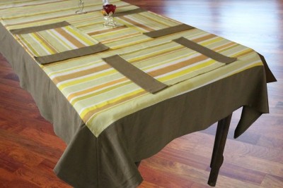 Dekor World Yellow Organic Cotton Table Linen Set(Pack of 9)