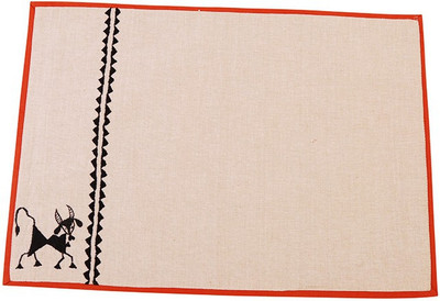 

I Village Beige Silk Table Linen Set(Pack of 1)