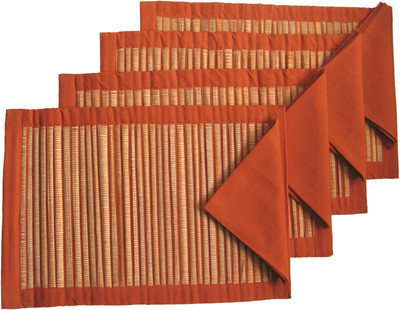

Rhapsody Decor Orange Organic Cotton Table Linen Set(Pack of 8)